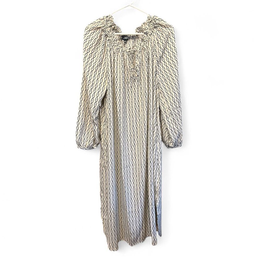 J. Crew Womenâs Ruffleneck Midi Dress In Vintage Links Print Size L Nwt #Cd363